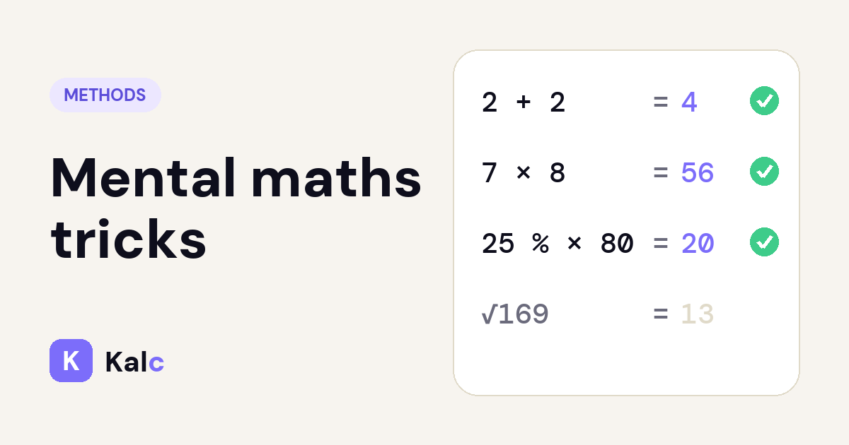 Mental maths tricks