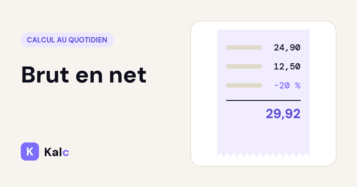 Brut en net
