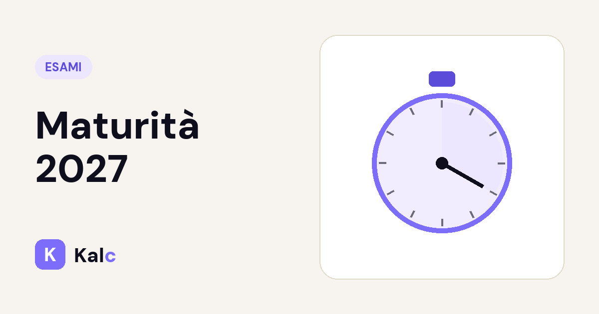 Maturità 2027
